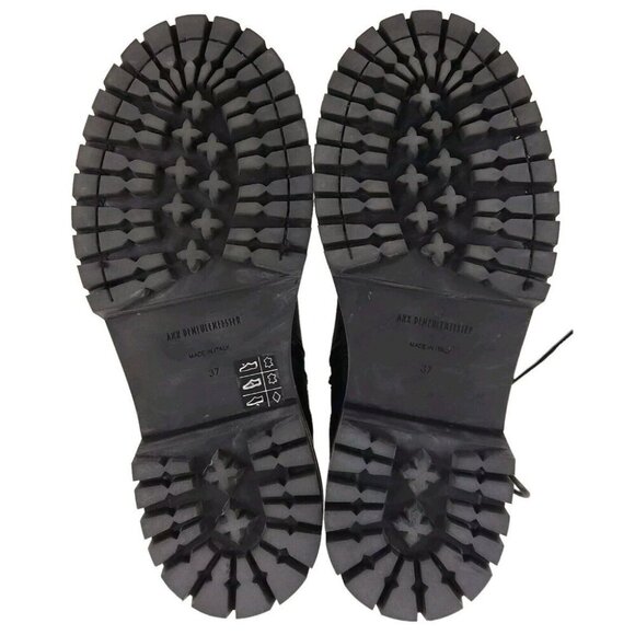 Ann Demeulemeester Louise Dusty Leather Combat Boots Size 37 7 Womens Black - Picture 7 of 13